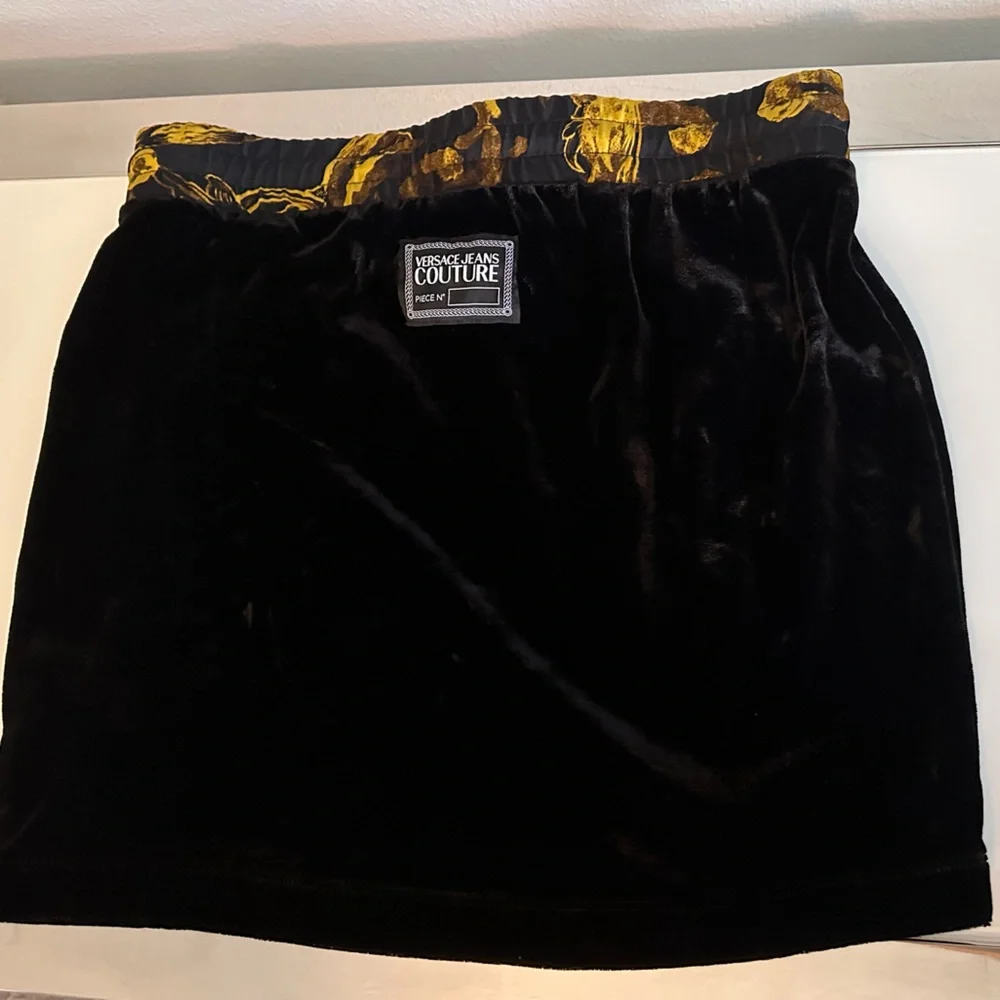 Versace Jeans Collection Velvet Black Mini Skirt - Picture 8 of 9